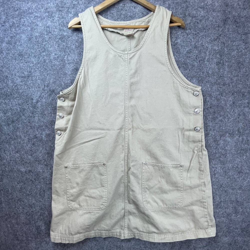 Vintage Kikomo Dress Womens 16W Beige Utilitarian Minimalist Neutral Earthy